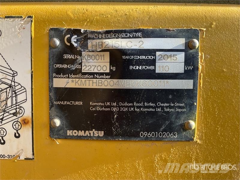 Komatsu HB215LC-2 Tracked Excavator Excavadoras de cadenas