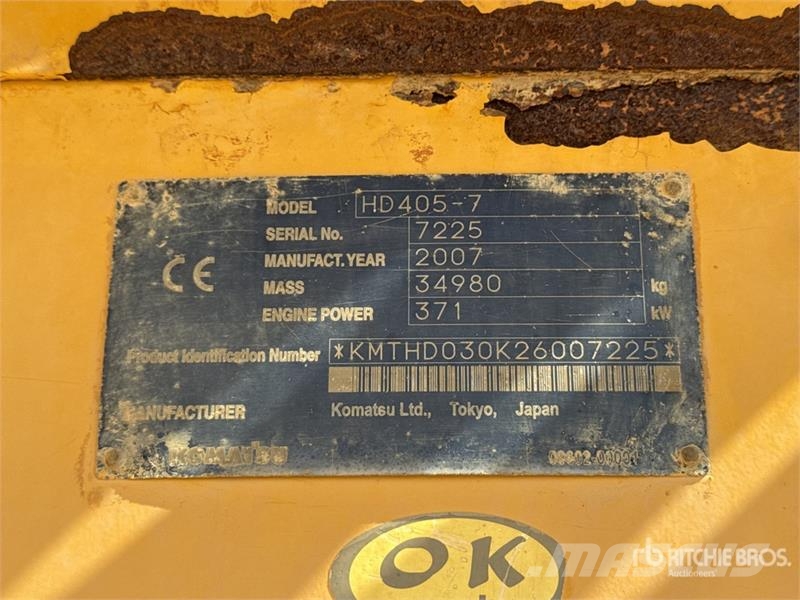 Komatsu HD405-7 Kĺbové nákladné autá