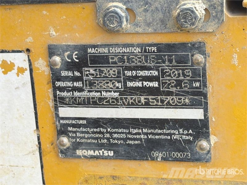 Komatsu PC 138US-11 Tracked Excavator Escavadeiras de esteiras