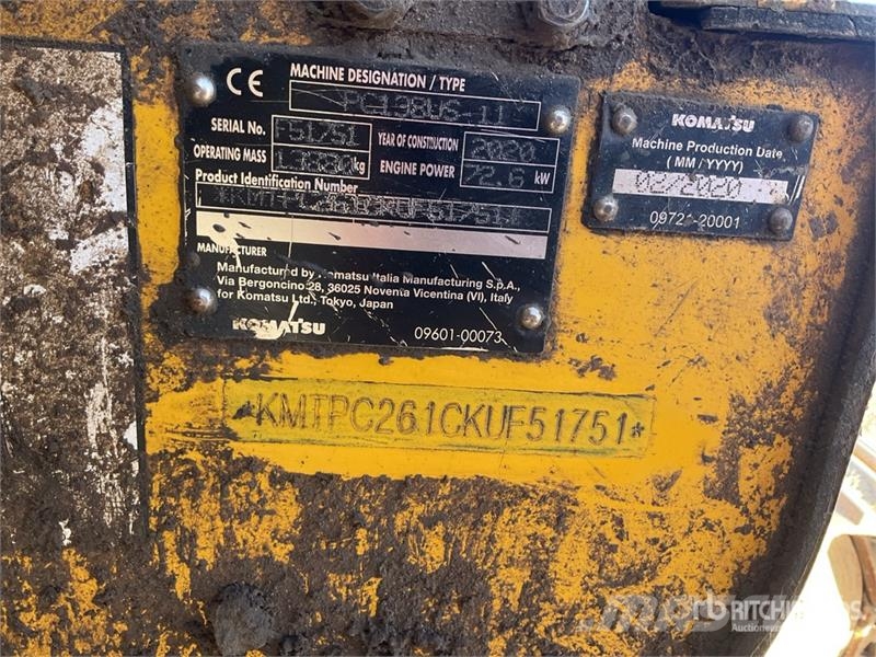 Komatsu PC 138US-11 Tracked Excavator Roomikekskavaatorid