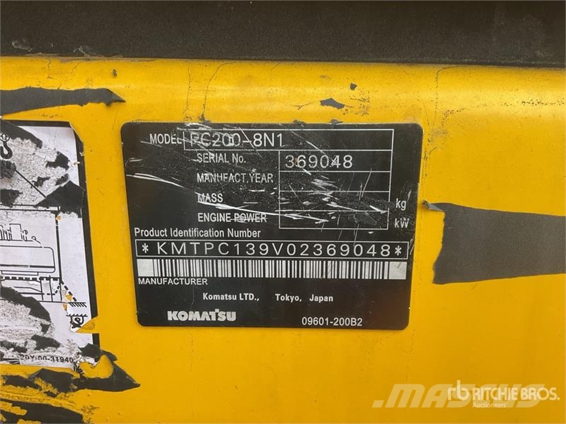 Komatsu PC200-8N1 Tracked Excavator Kāpurķēžu ekskavatori