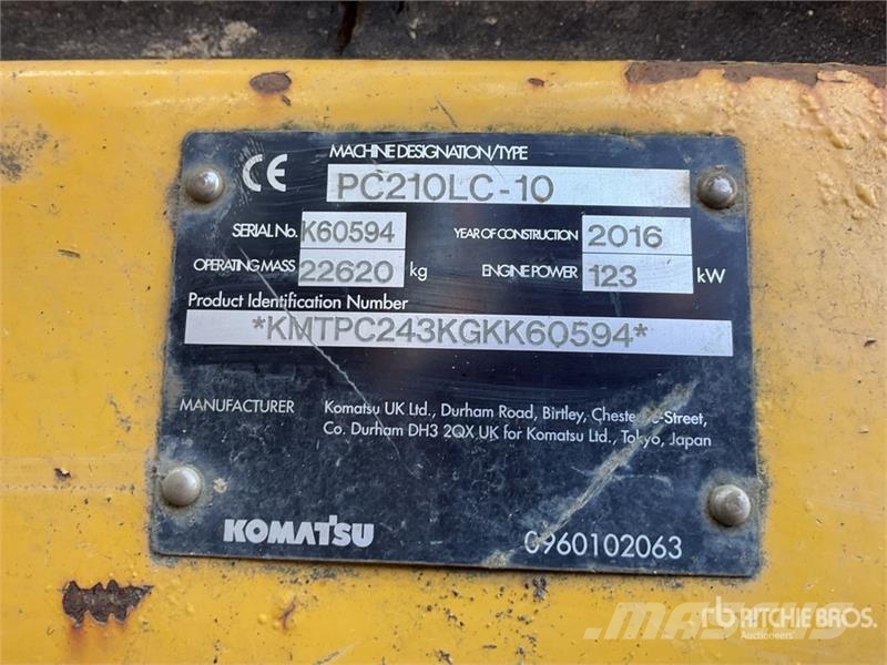 Komatsu PC210LC-10 Tracked Excavator Crawler excavators