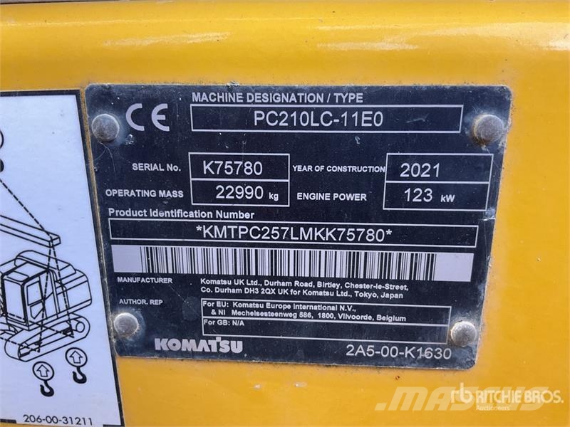 Komatsu PC210LC-11E0 Tracked Excavator Crawler excavators