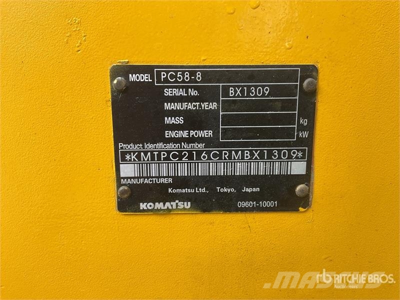 Komatsu PC58-8 Mini Excavator Mini bagri <7t