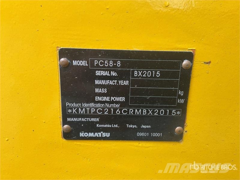 Komatsu PC58-8 Mini Excavator حفارات صغيرة أقل من 7 طن (حفارات صغيرة)