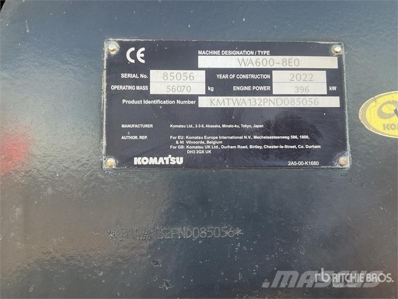 Komatsu WA600-8E0 Wheel Loader Rataslaadurid