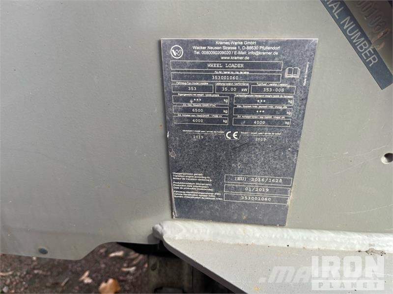 Kramer 353 Wheel Loader (Inoperable) Wheel loaders