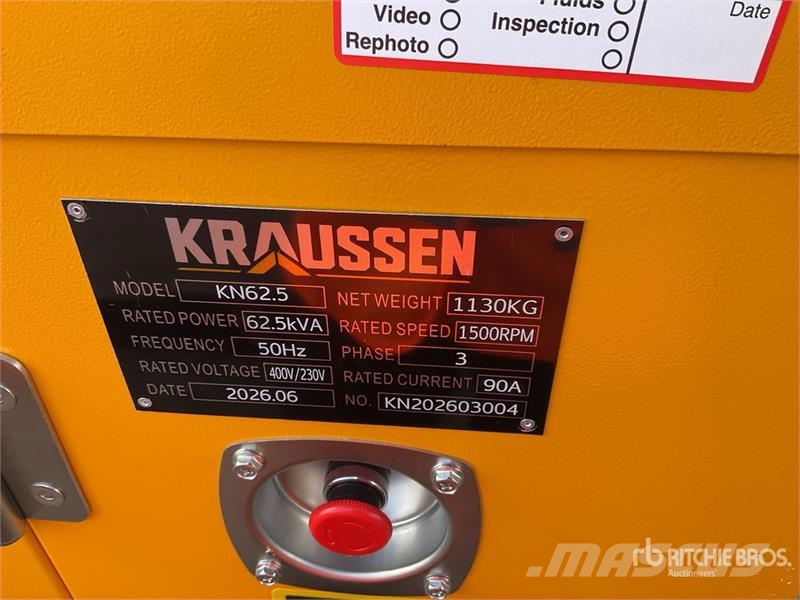  KRAUSSEN KN62.5 Generator Set (Unused) Diesel Generatorer