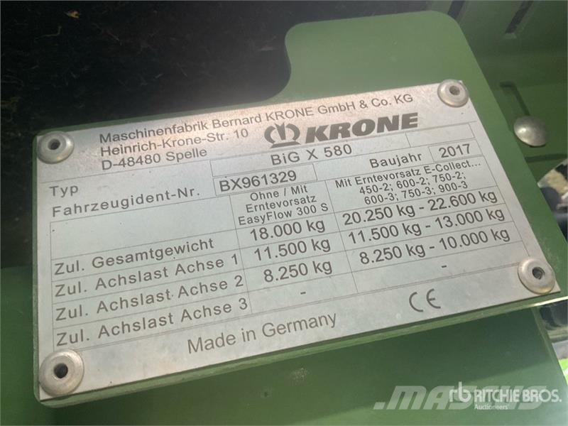 Krone Big X580 4WD Forage Harvester Falciatrinciatrici