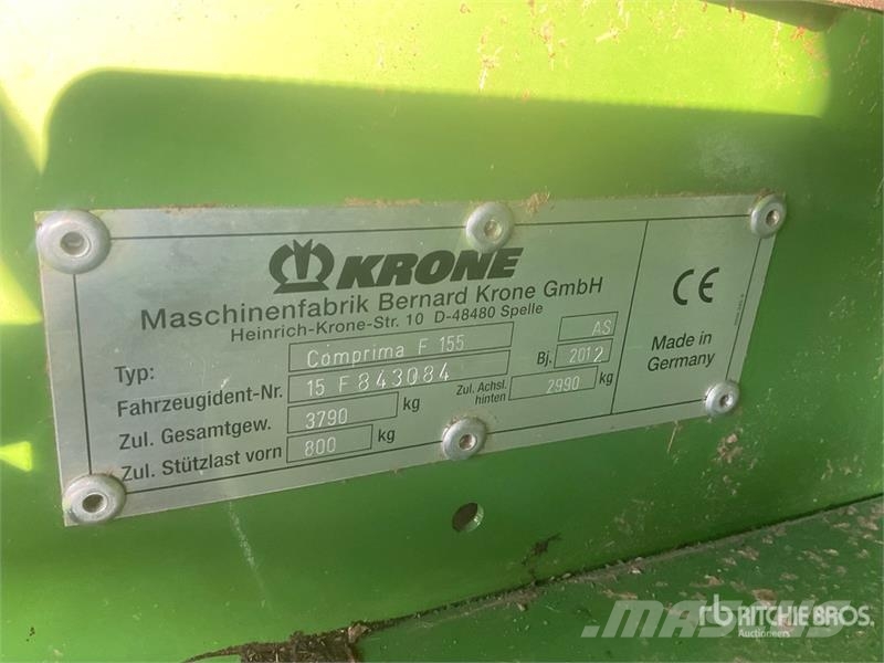 Krone Comprima F155 Round Baler 圓型牧草打包機