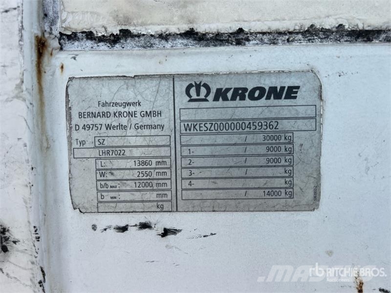Krone SZ T/A Van Trailer Sanduk prikolice