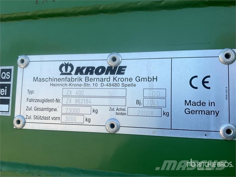 Krone ZX 400 GD T/A Silage Wagon Ostale prikolice