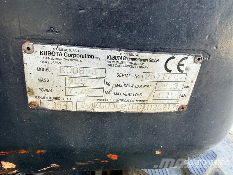 Kubota K008-3 Mini bagri <7t