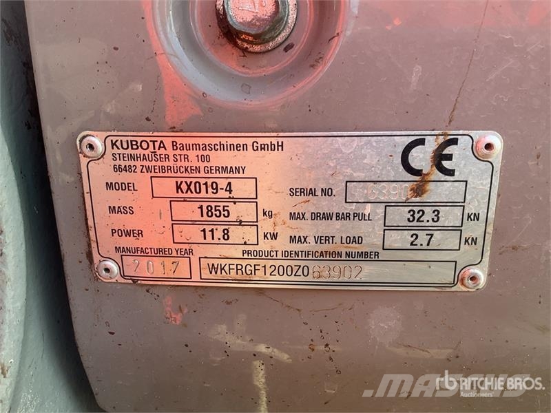 Kubota KX019-4 Mini Excavator Minigraafmachines < 7t