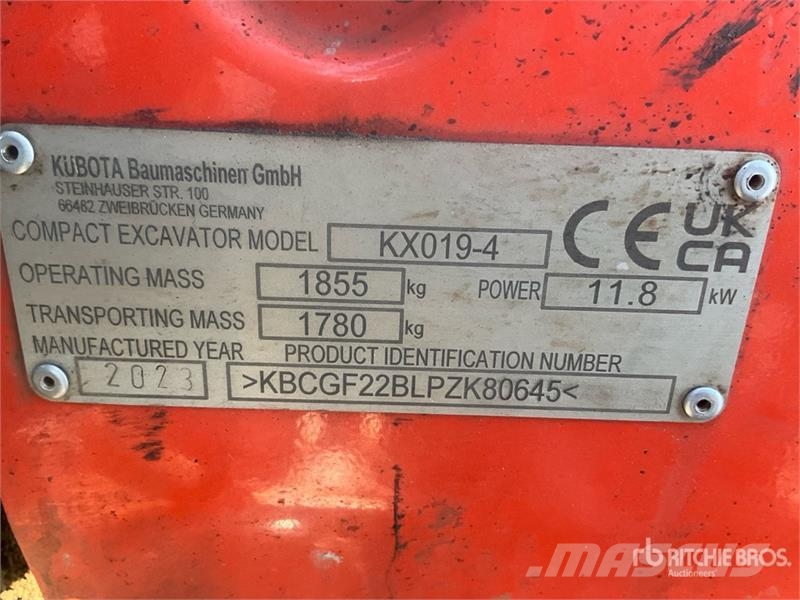 Kubota KX019-4 Mini Excavator Mini excavators < 7t (Mini diggers)
