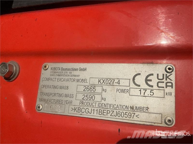 Kubota KX027-4 Mini Excavator Minibagger < 7t