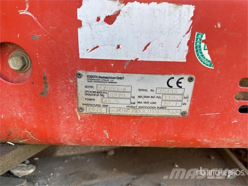 Kubota KX080-4 Pelle Sur Chenilles Tracked Excavator Гусеничные экскаваторы