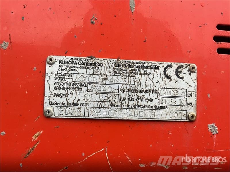 Kubota KX080-4a2 Mini Excavator Mini ekskavatori < 7 t