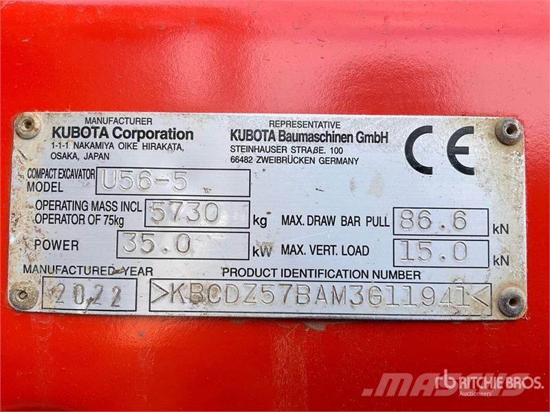 Kubota Mini Excavator Mini bagri <7t