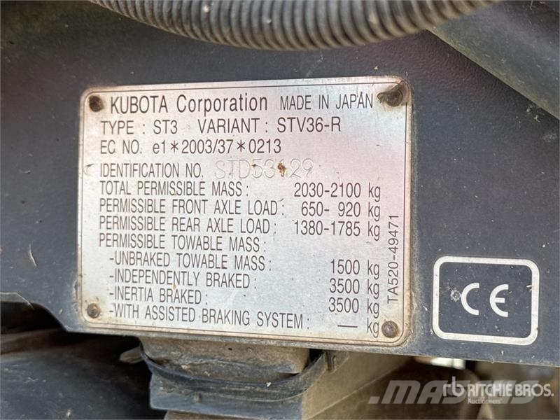 Kubota STV36R 4WD Tracteur Utilitaire Utility Tractor Компактни трактори