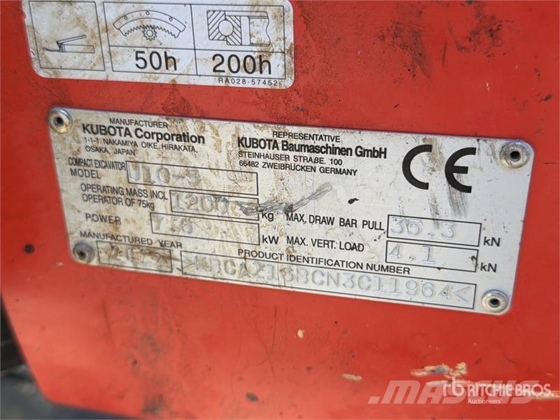 Kubota U10-5 Mini Excavator Mini kotrók < 7t