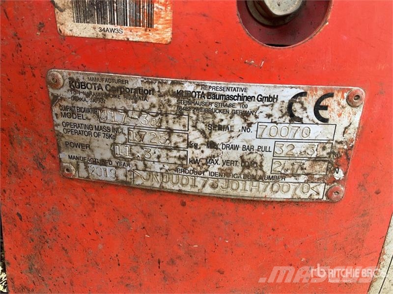 Kubota U17-3 Mini ekskavatori < 7 t