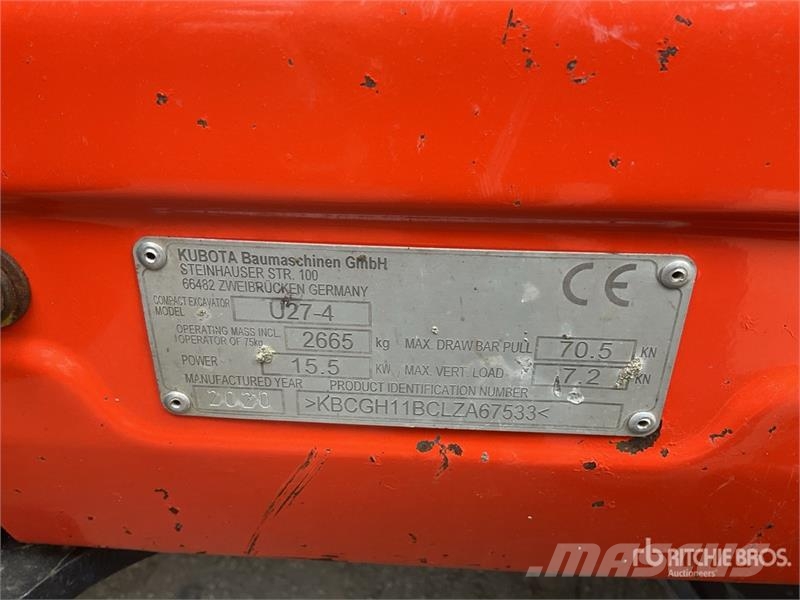Kubota U27-4 300mm Bucket Mini Excavator Mini excavators < 7t (Mini diggers)