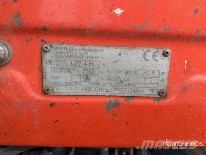 Kubota U27-4 HI Mini-Pelle Mini Excavator Εκσκαφάκι (διαβολάκι) < 7t