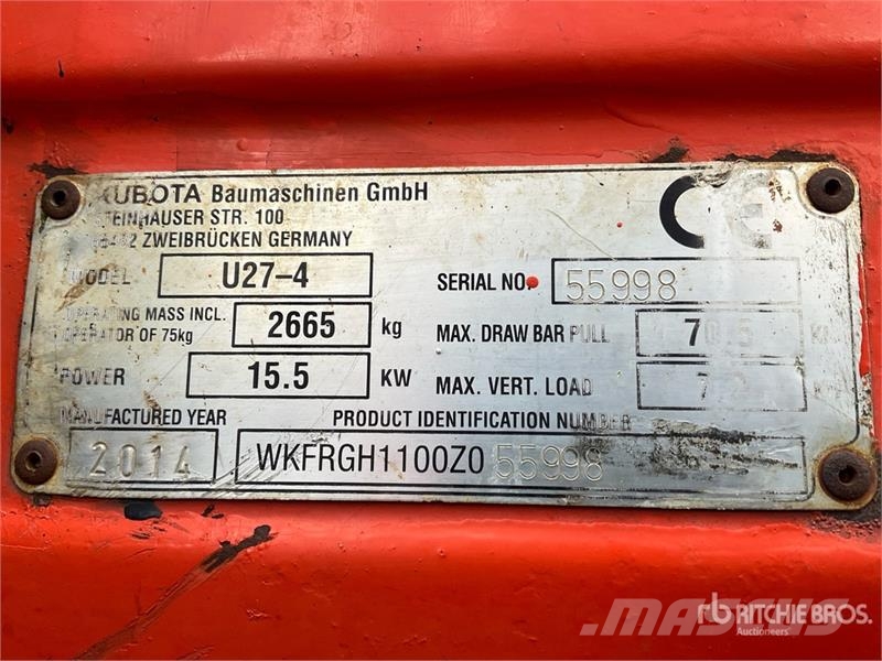 Kubota U27-4 Mini Excavator Mini excavators < 7t (Mini diggers)