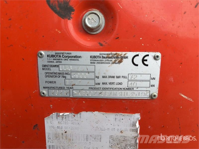 Kubota U36-4 Mini-Pelle Mini Excavator Miniescavadeiras < 7t (Mini escavadeiras)