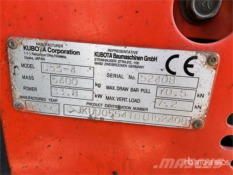 Kubota U55-4 Mini bagri <7t