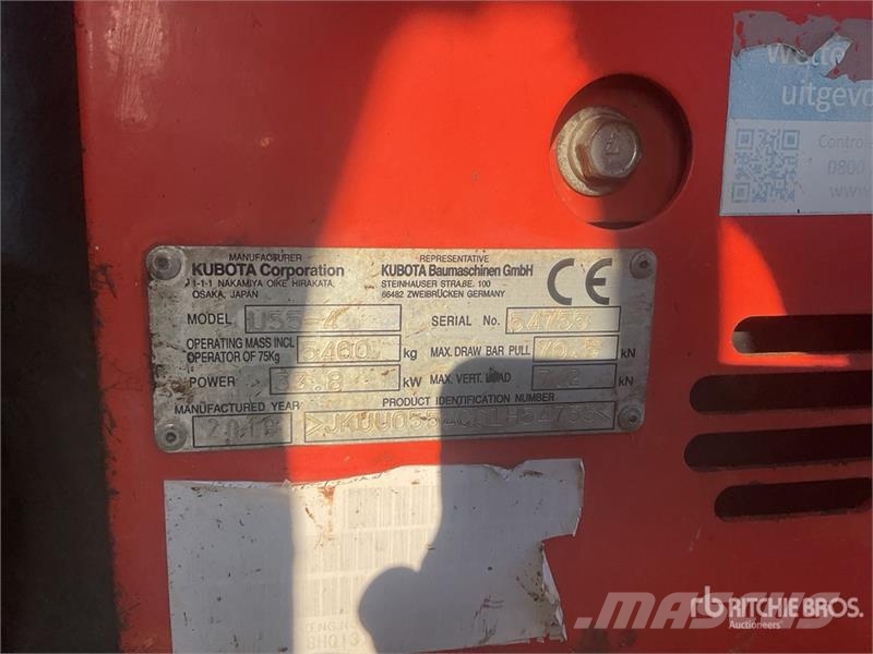 Kubota U55-4L Mini Excavator Mini bagri <7t