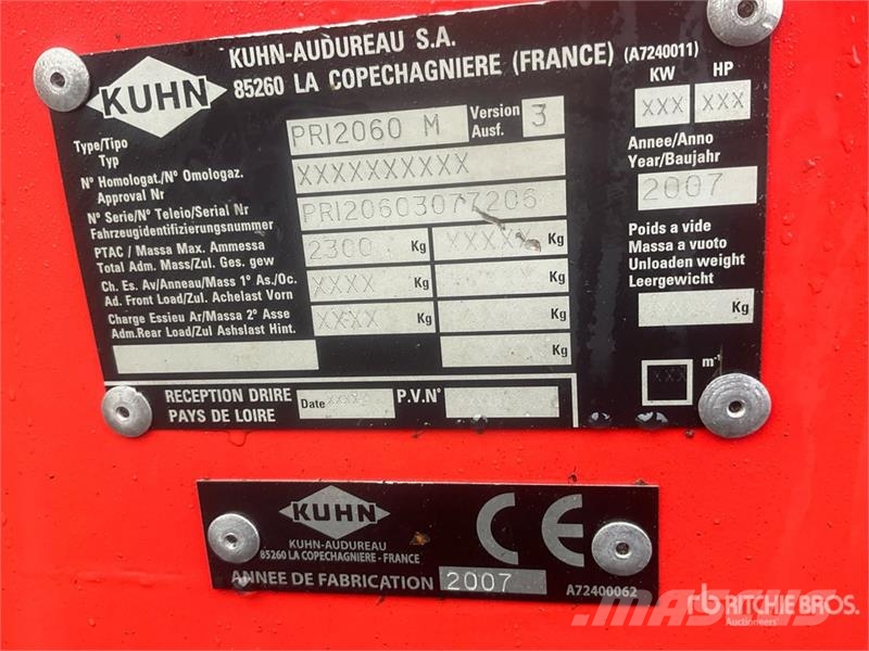 Kuhn PRI 2060M Straw Blower مكونات أخرى