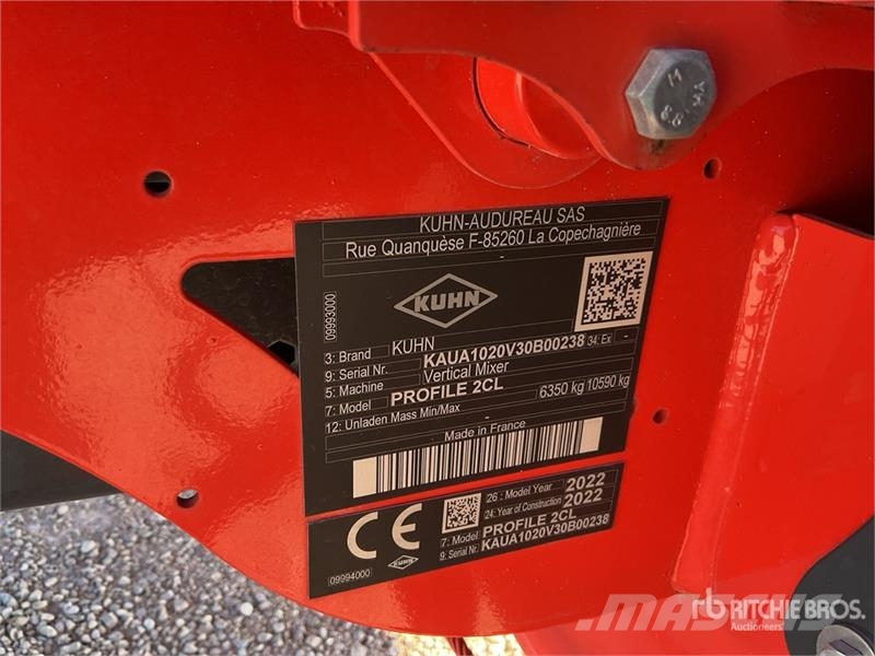 Kuhn Profile 2CL S/A Isobus Conection Feed Grinder Mixe Otros equipos y accesorios para ganadería
