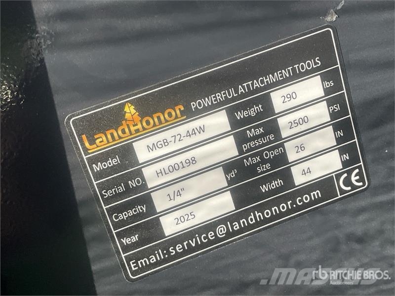 Landhonor MGB-72-44W Mini Hydraulic Skid Steer Grapple Bucke Grijpers