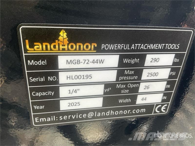 Landhonor MGB-72-44W Mini Hydraulic Skid Steer Grapple Bucke Grijpers