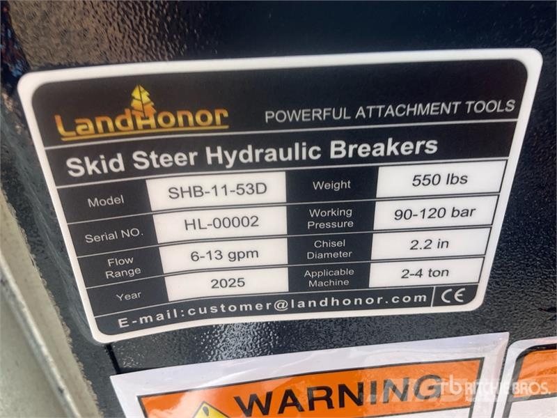 Landhonor SHB-11-53D Hydraulic Skid Steer Breaker (Unused) Hamers en brekers