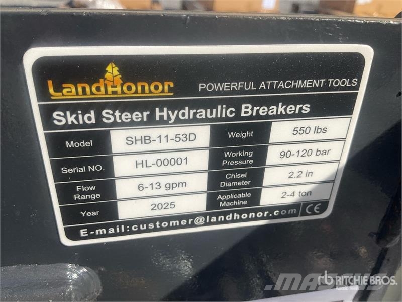 Landhonor SHB-11-53D Hydraulic Skid Steer Breaker (Unused) Hamers en brekers