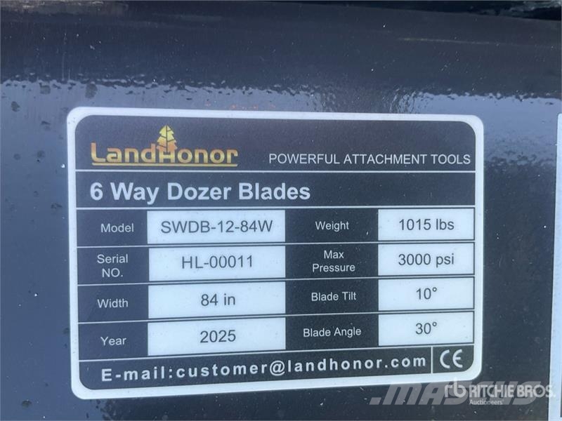 Landhonor SWDB-12-84W 6-way Skid Steer Dozer (Unused) Bladen