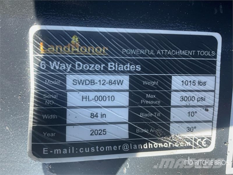 Landhonor SWDB-12-84W 6-way Skid Steer Dozer (Unused) Bladen