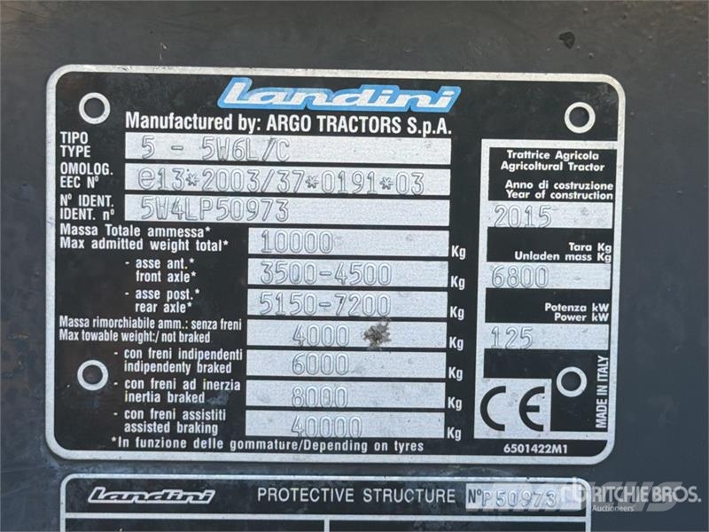 Landini 6-175 DUAL POWER 4WD Tractor Tractores
