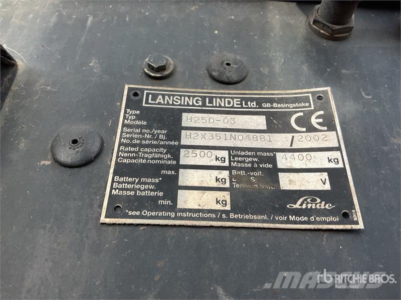 Lansing Linde H250-03 Forklift Інше
