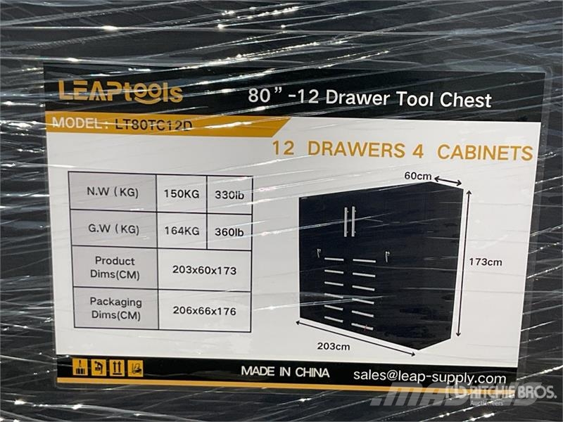 LEAPtools LT80TC12D 2032mm 80"-12 Drawer Tool Ches Otros componentes