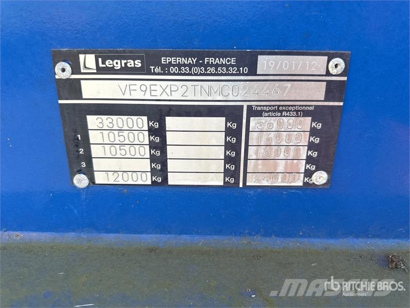 Legras T/A Log Trailer مقطورات أشجار