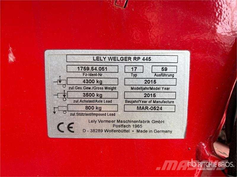 Lely RP445 Round Baler Rundbalspressar
