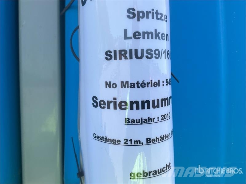 Lemken Sirius 9/1600 21 m 3-Point Hitch Sprayer Pulvérisateurs traînés