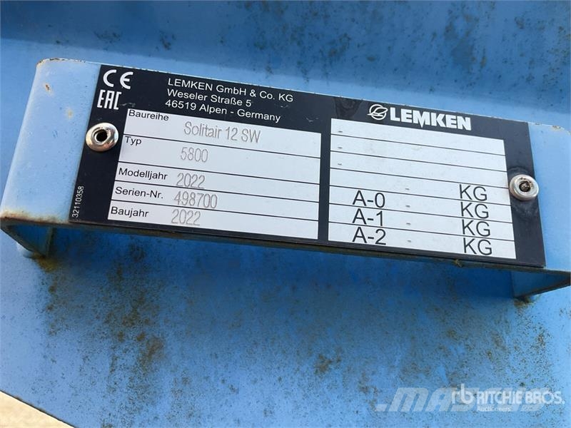 Lemken Solitair 12 SW Seed Drill Såmaskiner