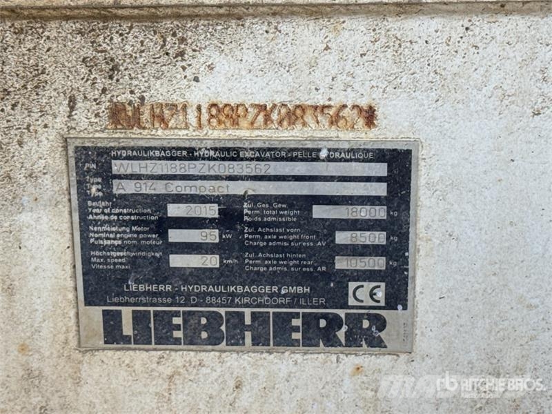 Liebherr A 914 Compact Pelle Sur Pneus Wheel Excavator Pelle sur pneus
