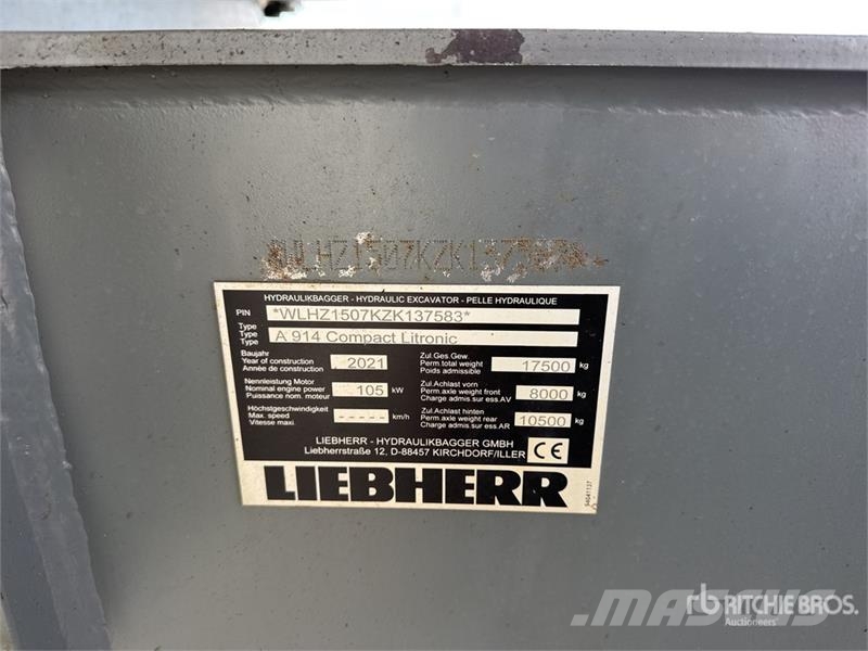 Liebherr A 914 Compact Litronic Pelle Sur Pneus Wheel Excav Pelle sur pneus