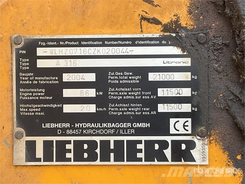Liebherr A316 Wheel Material Handler Costruzioni - Altro